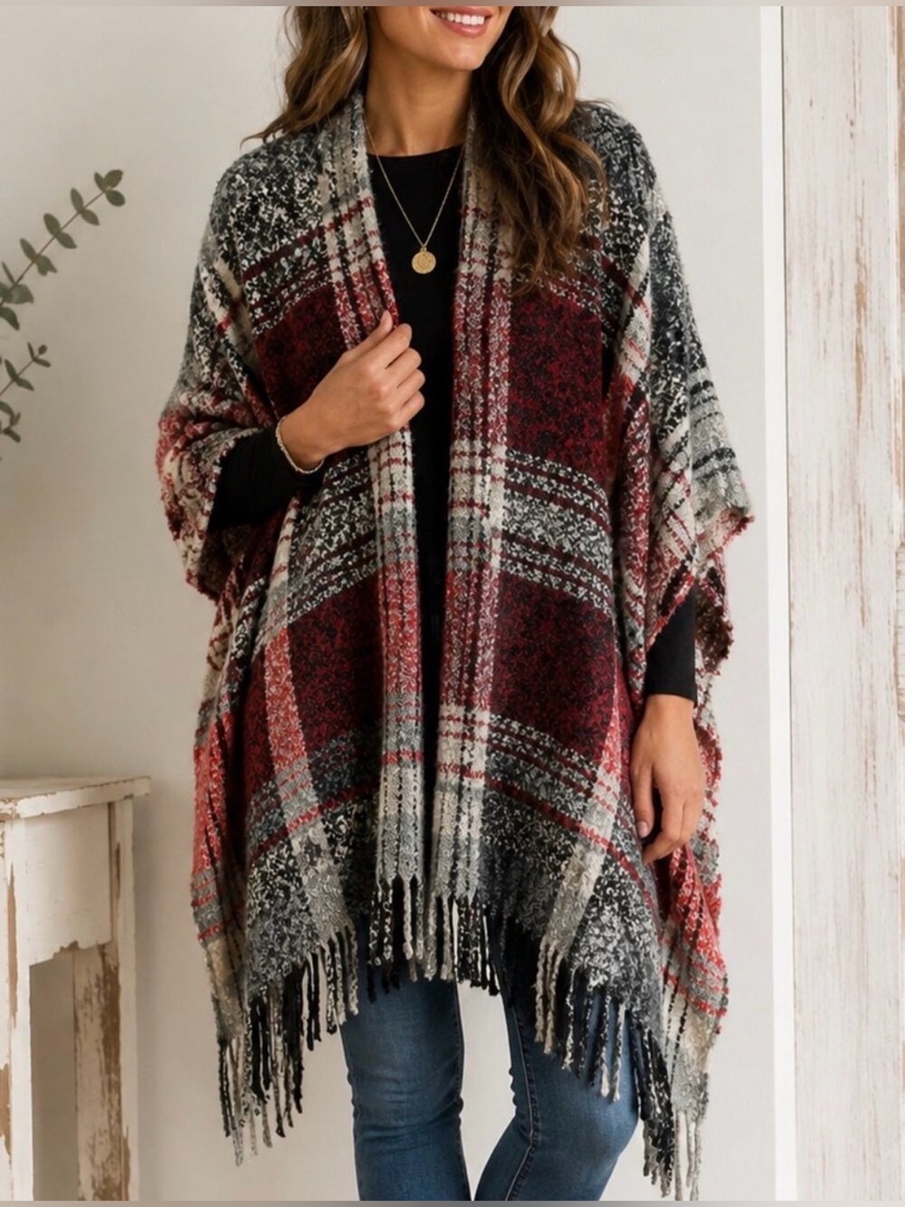 Woolrich Poncho Shaw Wrap, One Size
